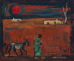 Maurice van Essche; Figure Walking a Donkey