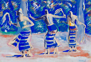 Gerard Sekoto; Dancing Figures in Blue