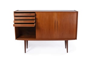 Farsø Møbelfabrik; Teak highboard, Denmark