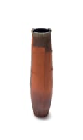 Andile Dyalvane; Tall vessel with text and cowrie shell decoration