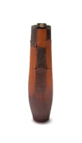Andile Dyalvane; Tall vessel with text and cowrie shell decoration