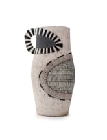 Louise Gelderblom; Vessel with single handle and stripe decoration