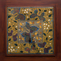 Esias Bosch; Tile decorated with butterfly and floral motif