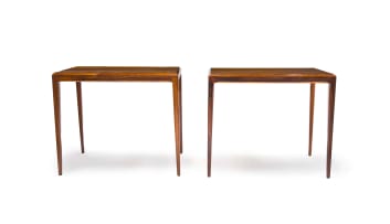 Johannes Andersen; Pair of rosewood side tables for C.F. Christensen, Silkeborg, Denmark