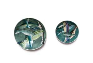 John Newdigate; Bowls decorated with fish, two