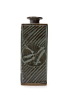 Ian Glenny; Rectangular floor vase in blue and rust
