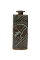 Ian Glenny; Rectangular floor vase in blue and rust