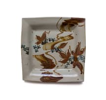 Tim Morris; Square platter with floral decoration