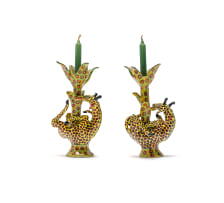Victor Mtshali; Candlesticks decorated with giraffes and leaves
