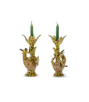 Victor Mtshali; Candlesticks decorated with giraffes and leaves