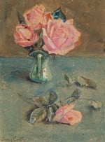 Sydney Carter; Pink Roses in a Vase