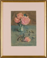 Sydney Carter; Pink Roses in a Vase