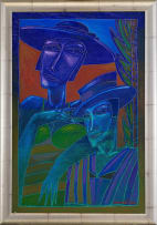 Jan Vermeiren; Two Figures Wearing Hats