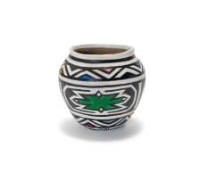 Esther Mahlangu; Untitled (Pot with Ndebele Patterns)