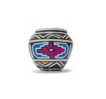 Esther Mahlangu; Untitled (Pot with Ndebele Patterns)