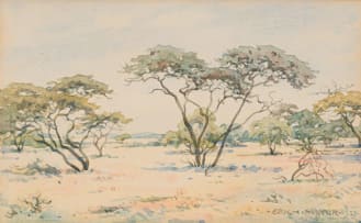 Erich Mayer; Landscape with Thorn Trees