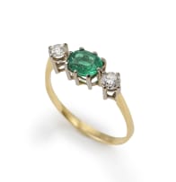 Vintage emerald and diamond ring