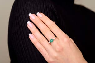 Vintage emerald and diamond ring
