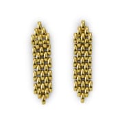 Gold link earrings