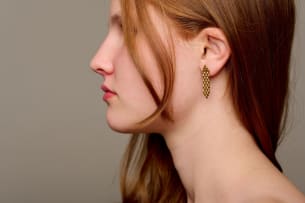 Gold link earrings