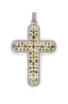 Yellow diamond cross pendant