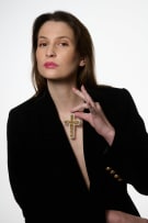 Yellow diamond cross pendant
