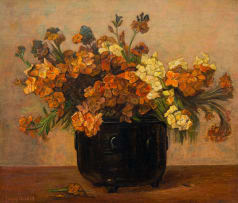 Frans Oerder; Flowers in a Pot