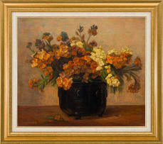 Frans Oerder; Flowers in a Pot