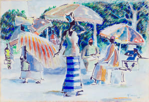 Gerard Sekoto; Market Scene, Senegal