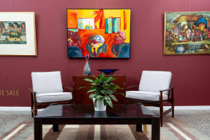 Pair of Danish style upholstered imbuia armchairs