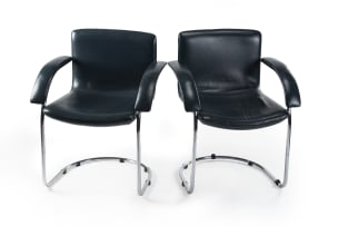 Giovanni Offredi; Pair of 'Lens' armchairs, for Saporiti, Italy