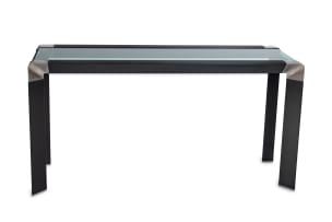 Modern glass and chrome console table, Italy