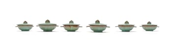 Linn Ware; Lidded soup bowls, six