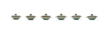 Linn Ware; Lidded soup bowls, six