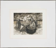 Judy Woodborne; Surreal Scene with Man in Boat