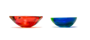 Murano; Two Sommerso geode bowls