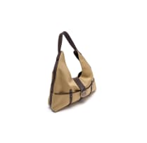 ESCADA; A Khaki and Zeus Brown Escada Sport Hobo Shoulder Bag with Tungsten-Toned Hardware