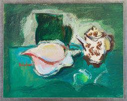 Carl Büchner; Still Life with Teapot and Jugs