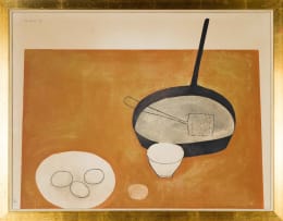 William Scott; Still Life with Frying Pan and Eggs