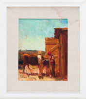 Adriaan Boshoff; Barn Door, Two Figures and Cattle
