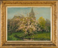 Dutch School, 20th Century; Church in Laren in the Springtime