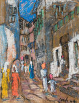 Freida Lock; Bustling Street, Zanzibar