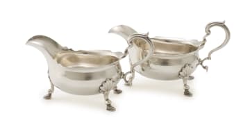 A pair of George V silver sauceboats, Tessiers Ltd, London, 1933