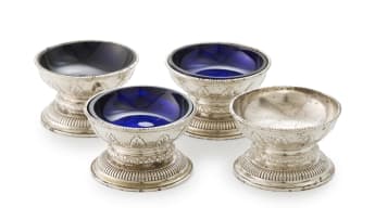 A set of George V silver salts, Tessiers Ltd, London 1935