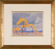 Jacob Hendrik Pierneef; Landscape with Blooming Acacias