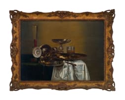 Follower of Willem Claesz Heda; Still Life with Fish on a Draped Table