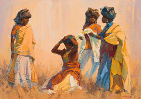 Titta Fasciotti; Four Women in Traditional Attire