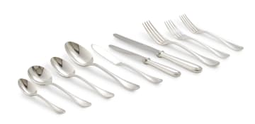 A French silver-plated Perles pattern flatware, Christofle, c. 1935 -1983