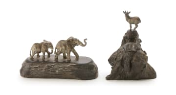 Two silver table ornaments, Patrick Mavros, Zimbabwe, 20th century
