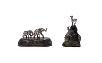 Two silver table ornaments, Patrick Mavros, Zimbabwe, 20th century